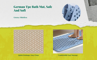 Non-slip TPE shower mat drains fast.