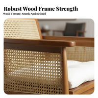 Cane rear Armchair Woven rearrest Single Person Armchair Vintage Inspired Sturdy Construction for Interior Designers, Homeowners