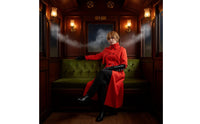 High-Collar Red Long Coat Costume Double-Breasted Anime Cosplay Costume Layered Outfit with Pants Fashionable for Conventions