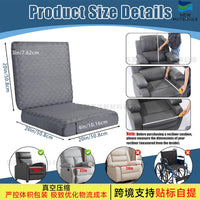 Egg Crate Foam Lounger Cushion with Back Support, Extra Large Anti-Slip
