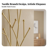 foliageShaped Hook Rack No-Drill Installation Wall Hanger Nordic design for Renters