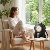 Clock Backpack Adjustable Backpack with Clock Face Structured Purse for Women, Teens