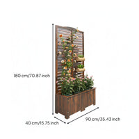 Planter Box with Trellis Weather-Resistant Freestanding Trellis Planter Space-Saving Vertical Design Climbing Plant Support for Balcony, Deck, Rooftop