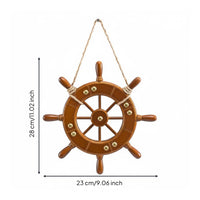 Ship Wheel Wall Decor Classic Nautical Wooden Nautical Steering Wheel Rustic Design Wall Hanging for Bar, Restaurant, Man Cave