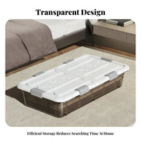 Wheeled Flat Storage container Clear View Wheeled Underbed Container Space Saving