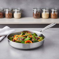 Honeycomb Wok Pan with Lid Multi-Ply Construction Flat Bottom Wok Smokeless Honeycomb Non Pan