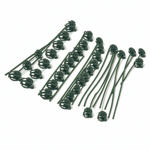 20 Pieces Plant Fixing Clip with Support Rod Long-Lasting Flowering Plant