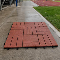 Outdoor PE Wood Plastic Composite Decking Tiles for Garden Patio Balcony, 300x300mm Interlocking WPC Boards