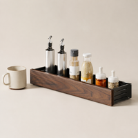 Wall Shelf, Wall-Mounted Rack, Black Walnut Wood, Set of 7, Wall Shelf, Rental-Friendly, Kitchen Storage, Wall Storage