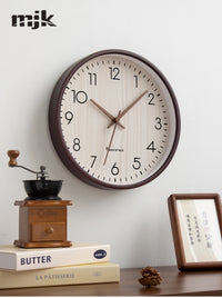 Wooden Wall Clock with Silent Sweep Movement and Numerals