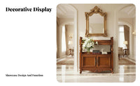 Adaptable Design Multi-Tier Display Cabinet long-lasting Construction Multi-Tier Display Tower With Drawer Storage Furniture Carved ornamentation for Homeowners, Interior Decorators, Entryway, Dining Room, Small Spaces, perusing alcove