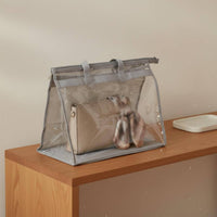 Clear Purse Storage Bag With Handles Transparent Handbag Dust Cover for Wardrobe