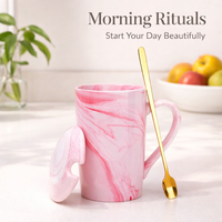 astrological Ceramic Mug with Lid and Spoon Set, Coffee Cup for Couples, Office Desk Use with Cover, Tea Gift