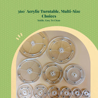 Acrylic Rotating Display Stand, 360° Rotating Turntable, Transparent Organizer for Jewelry, Cakes, Office