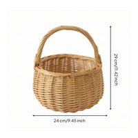 Basket with Handle Lightweight Woven Basket Portable for Picnic