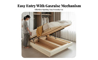 Gas raise Mechanism Headboardless Ottoman Bed Space Saving Bedroom Furniture Floating Design Minimalist aesthetic for People with Small Rooms, Apartment Dwellers, Young Adults, Studio Flat, Guest Room