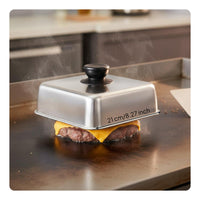 Square Burger Cover Rust Resistant Cheese Melting Dome Professional-Grade Square Basting Cover for Grilling