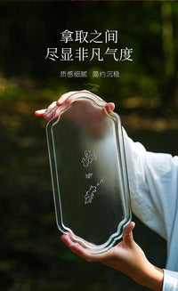 Qicai Liuji Ancient Wax-Cast Glass Ruyi Tea Tray Rectangular Dry Brewing Plate