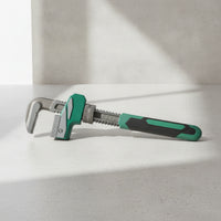 Pipe Wrench Serrated F-Wrench TPR-Coated for Workshop, Plumbers