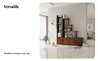 Multifunctional Entryway Cabinet with Display Case Chinese Design Design Staggered Shelf Room Divider Multi-Functional Partition Screen Freestanding for Homeowners, Apartment Dwellers, Office Managers, Bedroom
