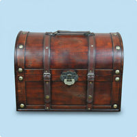 Faux Rosewood Storage Chest Wood-Grain Texture Home Organizer Hasp Lock Fitting