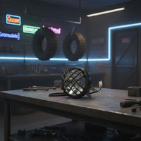 Grid Headlight Construction Vehicle Accessory for DIY Enthusiasts