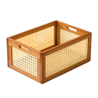 CD Storage Box Wooden Desktop Organizer with Handles Compact CD Holder for Collectors