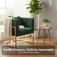 Scalloped Back Armchair Light Luxury Single Sofa Nordic Design Designer Style for Readers, Business Owners, Cafe, Reception Area