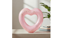 Glitter Heart Floatie Glossy Heart-Shaped Inflatable Easy Inflate and Deflate