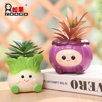 Creative Vegetable Cartoon Flower Pot Resin Succulent Planter for Office Desk