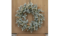 DoorWreath Artificial Lamb Ear Wreath Waterproof Home Decor for Front Door