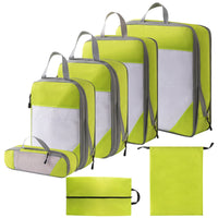 7 Pieces Travel Packing Cubes Mesh Luggage Organizer Set Portable for Travelers