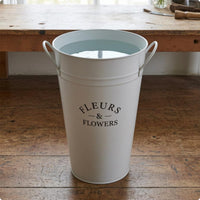 Printed Flower Vessel Metal Decorative Container Tapered