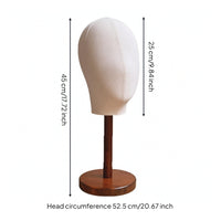Mannequin Head with Wooden Base Professional Mannequin Head Stand Lightweight