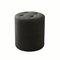 Upholstered Stool Small Leather-Like Stool Low-Height for Dressing Area