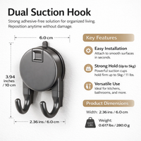 Cabinet Hanging Rack with Strong Vacuum Suction for Washroom, Removable Wall Mount Holder and Storage Hook, Tissue for Kitchen