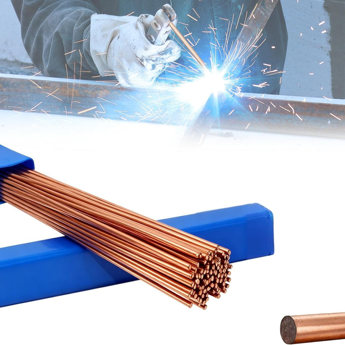 BCuP-2 Brazing Rods Self-Fluxing Phosphor Copper Solder, Copper Brazing Rods