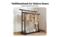 Freestanding Garment Rack Simple Design Portable Clothing Effortless Assembly Freestanding Wardrobe Rack for Homeowners, Balcony, Bedroom