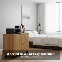 2-Drawer Locking Bedside Table space-saving Size Nightstand with Drawers for Students