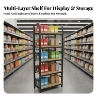 1 Piece Double-sided Display Rack Gondola Shelving Adjustable Shelves Retail Island Fixture Heavy Duty Construction Suitable for Merchandisers Shopkeepers Boutique