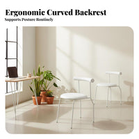 Stackable Design Cylindrical Backrest Chair Thick Padded Cushion Vanity Seat Soft Upholstery Household Furniture Lightweight for Homeowners, Home Office Workers, Young Adults, Dining Room, Bedroom, Small Areas, Cafe