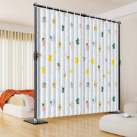 Privacy Curtain for Bedroom, Room Divider, No-Drill Rod, Cartoon Pattern, Space Separation