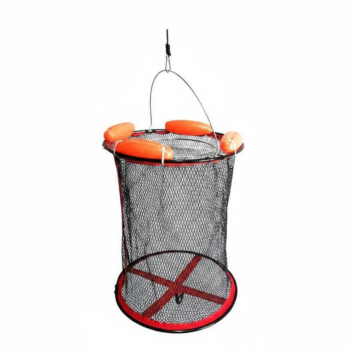 Floatable Floating Catch Basket Foldable Coated Fishing Net Basket Rust Resistant Portable Catch Keep Net Quick Drying for Anglers