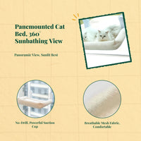 Cat shelf with suction mount.