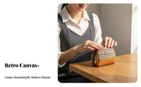 Mini Wallet Compact Mini Zipper Pouch Retro Design Change Pouch for Students, Adults, Daily Use, Shopping, Commuting