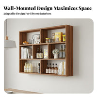 Wall Mounted Beverage Rack Space Saving Modern Wall Organizer Easy Installation Multi-Compartment Wall-Mounted Shelf for Homeowners, Restaurant, Cafe