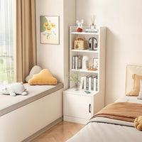 Storage Cabinet with Bookshelf Space-Saving Bookshelf with Cabinet Tall Bookcase with Door for Book Lovers