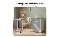 Patient Room Nightstand Easy to Clean Hospital Furniture Side Hooks for Patients