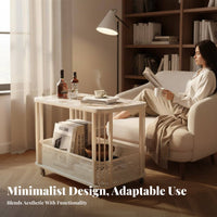 C-Shaped Rolling End Table Light Luxury design C-Shaped Rolling Table for Seniors
