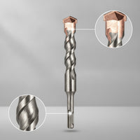 Spiral-Flute Percussion Drill Bit Round-Shank Masonry Drill Bit Clean Drilling Tool Efficient for Masons